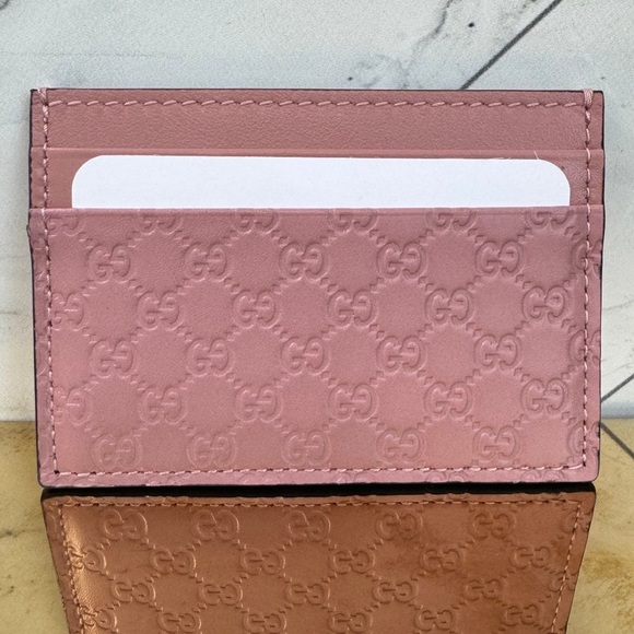 Gucci Handbags - Pink Gucci Guccisima Card Wallet